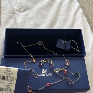 Swarovski Multicolor Crystal Station Necklace plus earrings